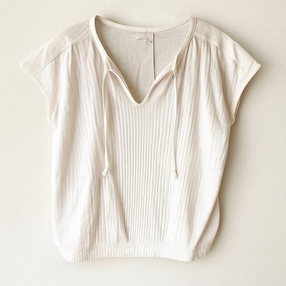 prAna Ocupas Popover Top Small NWT | Soft White Boho Organic Cotton Blouse - Picture 6 of 12